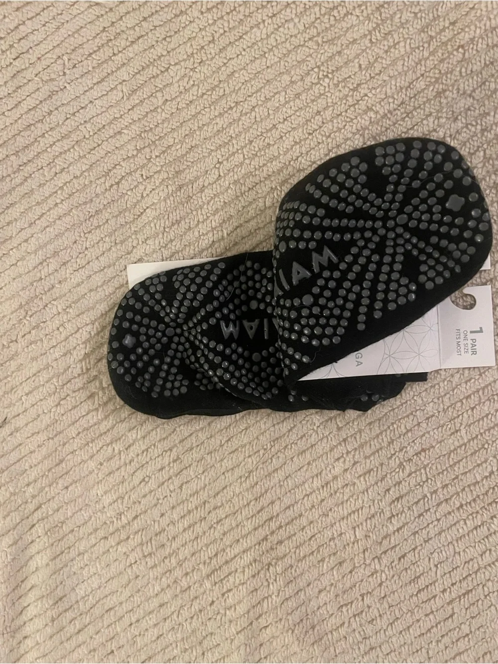 GAIAM Black Studio Grippy Yoga Socks with Non-Slip Dots
